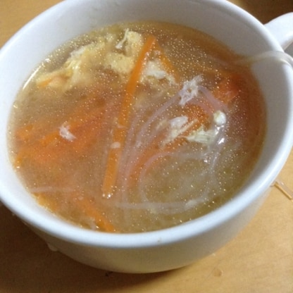 さっぱりして、食べやすかったです(^-^)
酢をスープに入れるのは初めてでした！